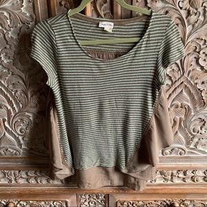 Anthro T-shirt with Ruffled Back Size S